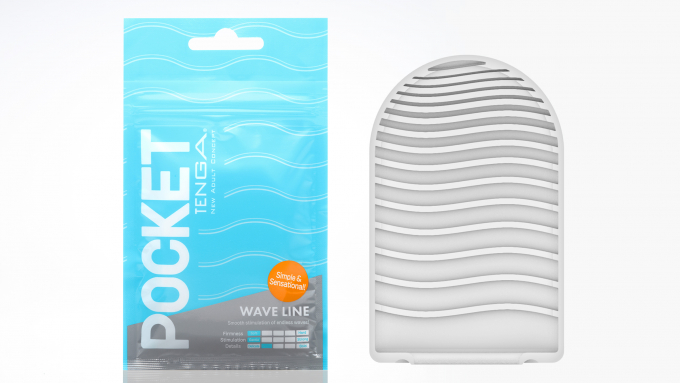 Мастурбатор Tenga Pocket Wave Line, белый POT-001B - Tenga - Не анатомические мастурбаторы - Купить